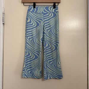 Athleta Girl Blue and Green Striped Flare Leggings size 7